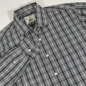 Todd Snyder Dress‎ Shirt Men's 16.5 34/35 Gray Plaid Long Sleeve Button Up Shirt